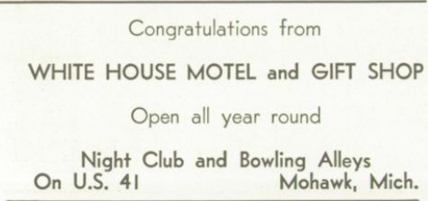 White House Lodging (White House Motel) - 1962 Yearbook Ad (newer photo)